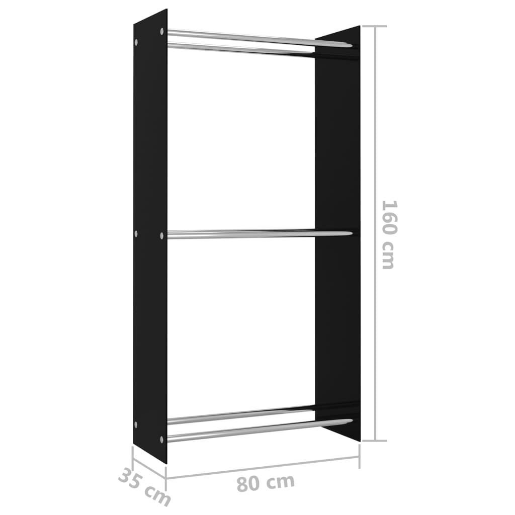 Haardhoutrek 80X35X160 Cm Glas Zwart