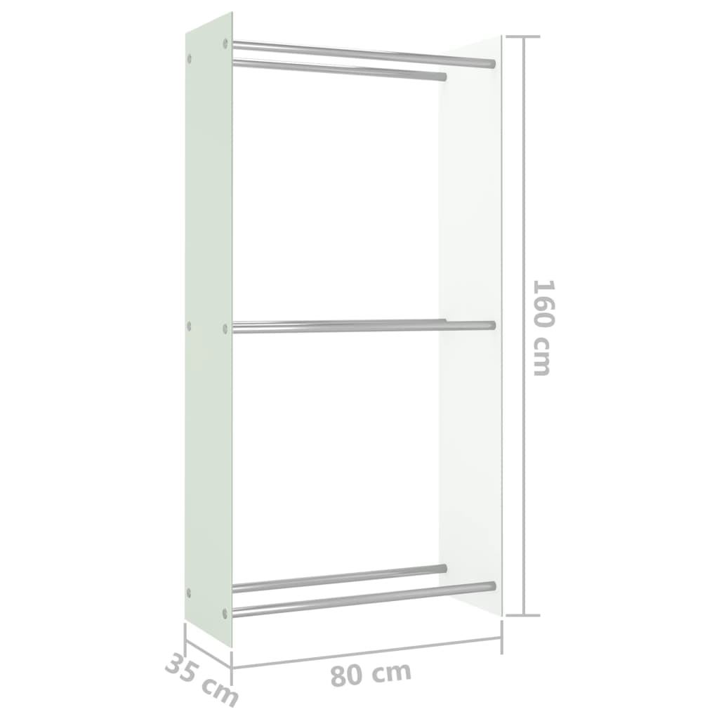 Haardhoutrek 80X35X160 Cm Glas Wit