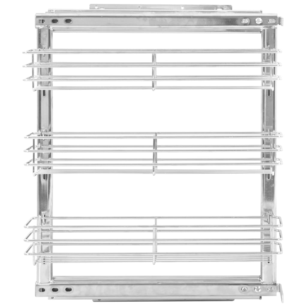 Draadmand Keuken Uittrekbaar 3-Laags 47X11X56 Cm Zilverkleurig