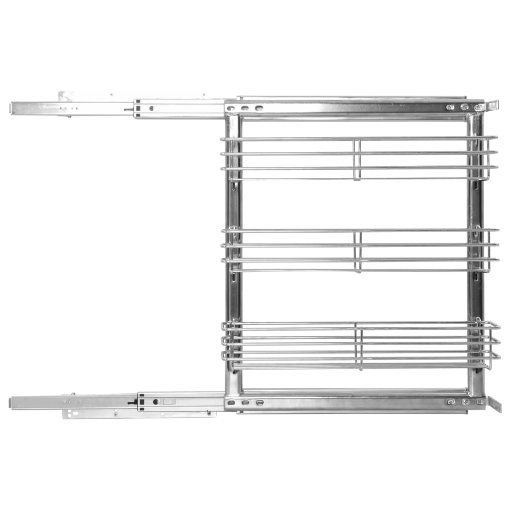 Draadmand Keuken Uittrekbaar 3-Laags 47X11X56 Cm Zilverkleurig