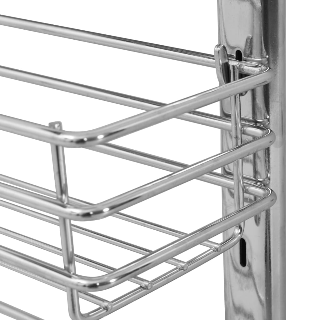 Draadmand Keuken Uittrekbaar 3-Laags 47X11X56 Cm Zilverkleurig