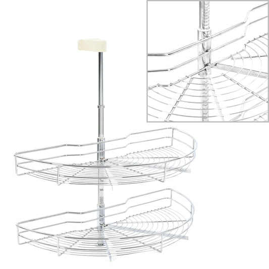 Draadmand Keuken 2-Laags 180 Graden 75X38X80 Cm Zilverkleurig