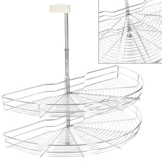 Draadmand Keuken 2-Laags 180 Graden 85X44X80 Cm Zilverkleurig