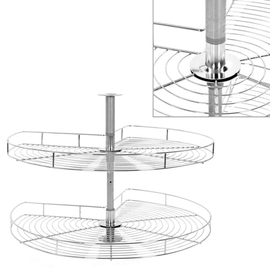 Draadmand Keuken 2-Laags 270 Graden 82X82X80 Cm Zilverkleurig