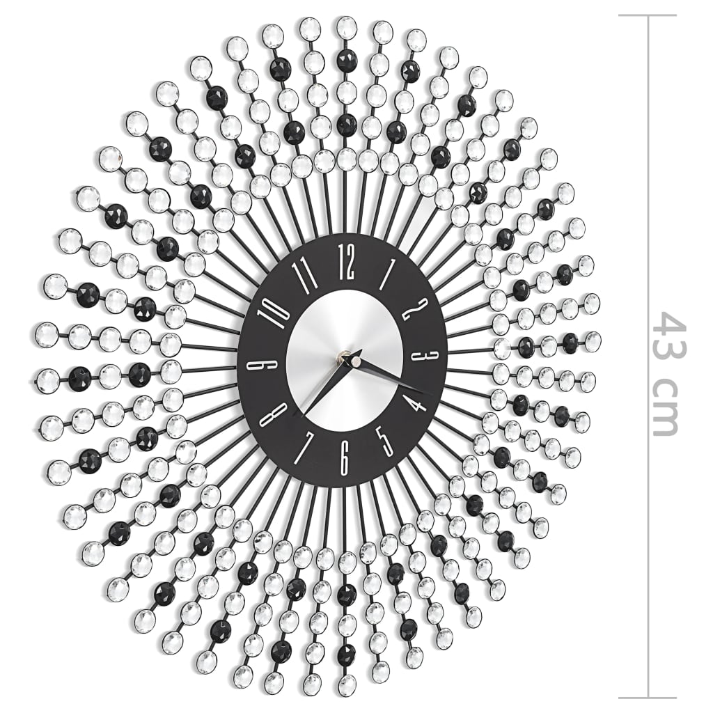 Wandklok 43 Cm Metaal Zwart