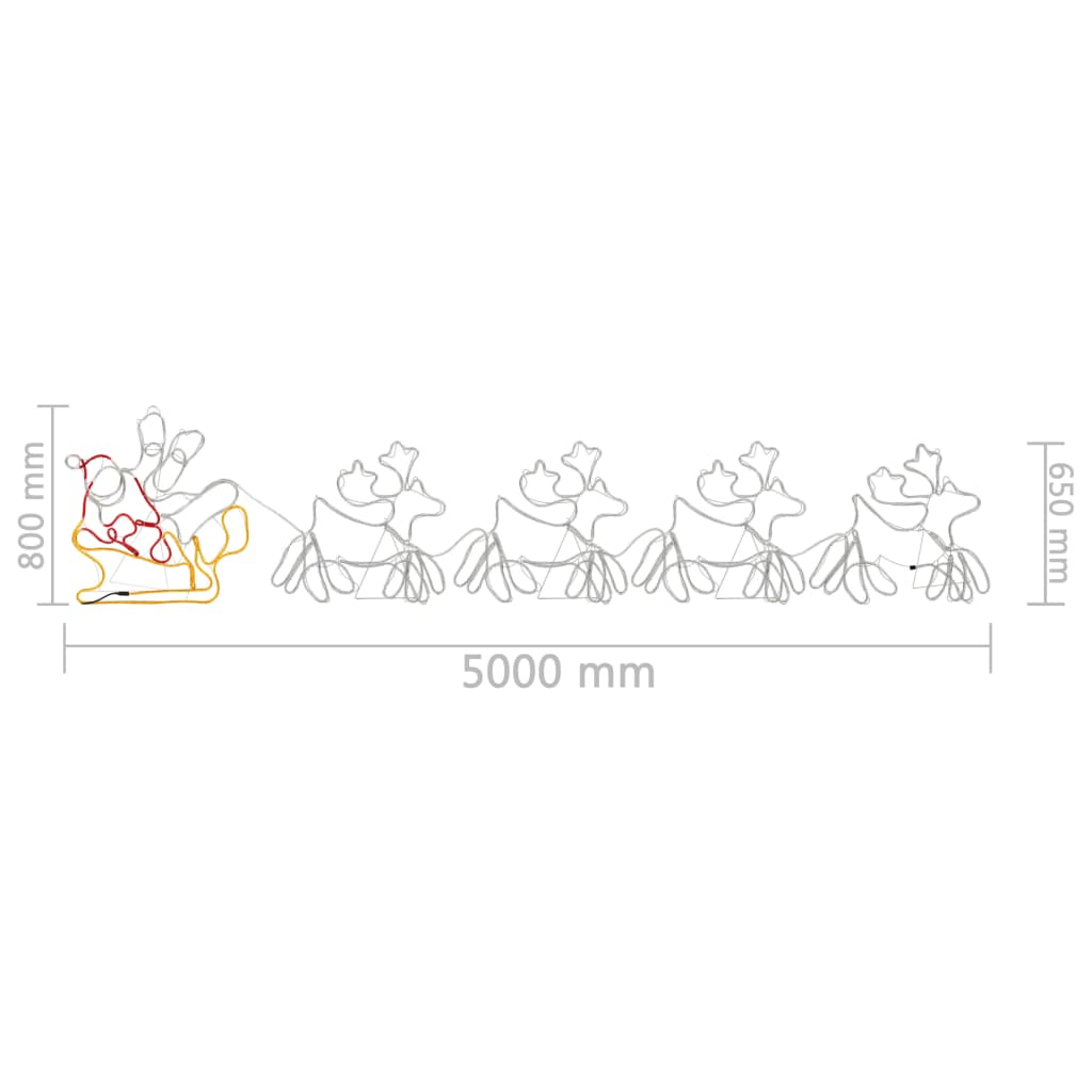 Kerstverlichting 4 Rendieren En Slee 500X10X80 Cm