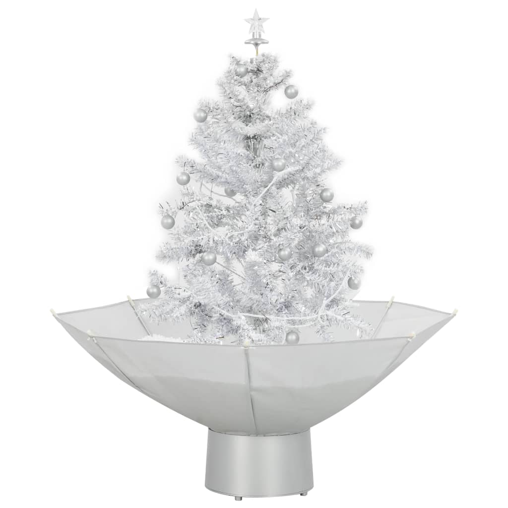 Kerstboom Sneeuwend Met Paraplubasis 75 Cm Wit