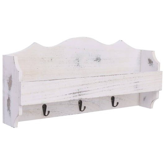 Wandkapstok 50X10X23 Cm Hout Wit