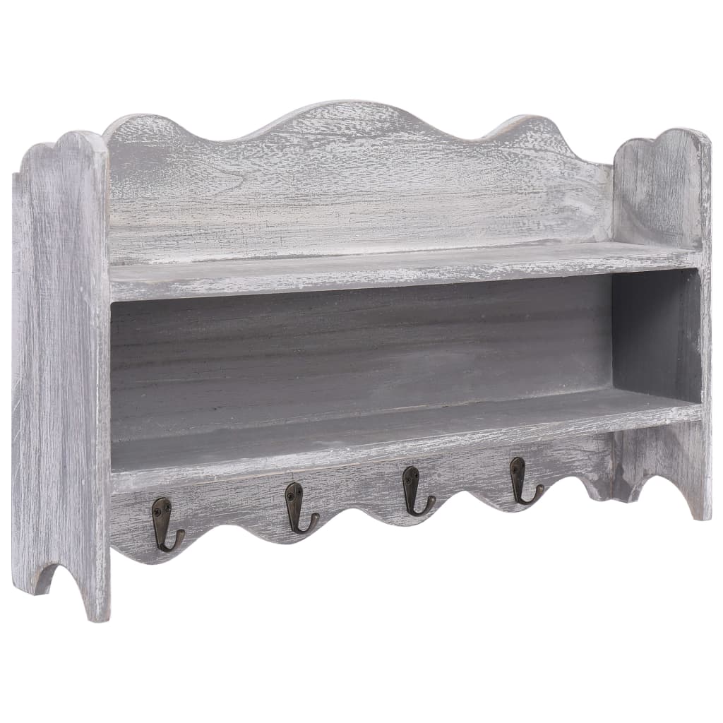 Wandkapstok 50X10X30 Cm Hout Grijs