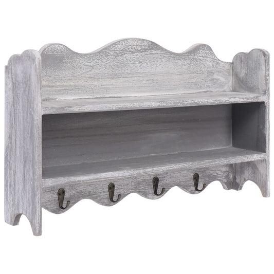 Wandkapstok 50X10X30 Cm Hout Grijs