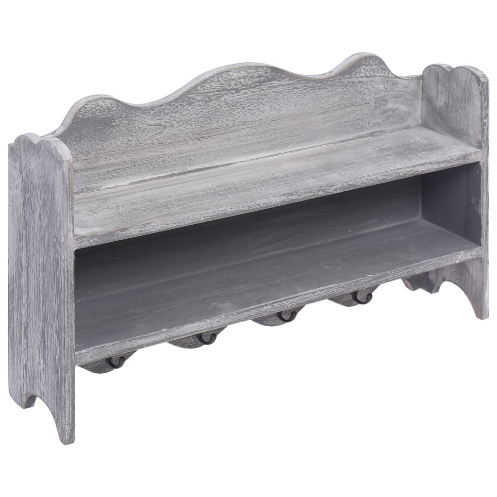 Wandkapstok 50X10X30 Cm Hout Grijs