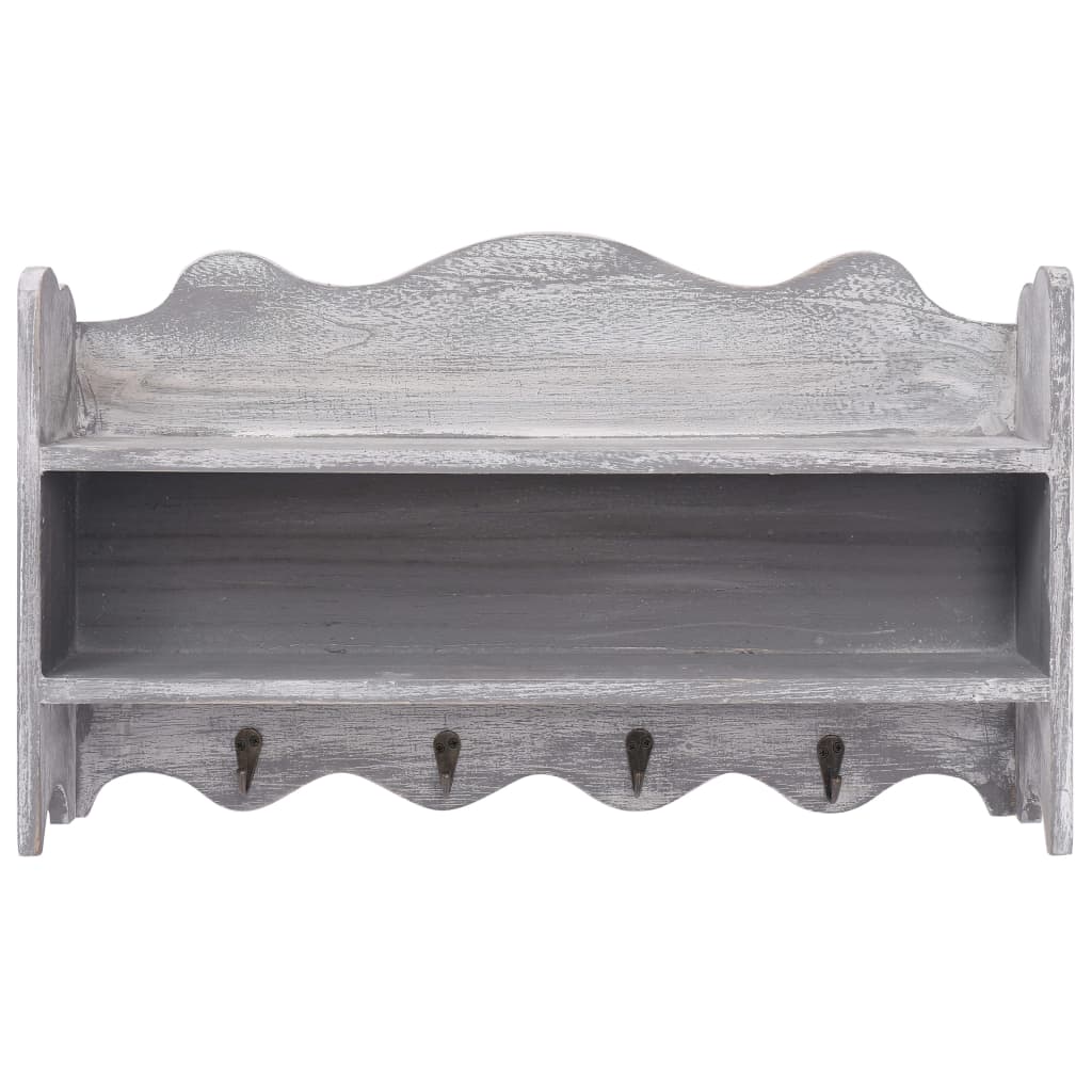 Wandkapstok 50X10X30 Cm Hout Grijs