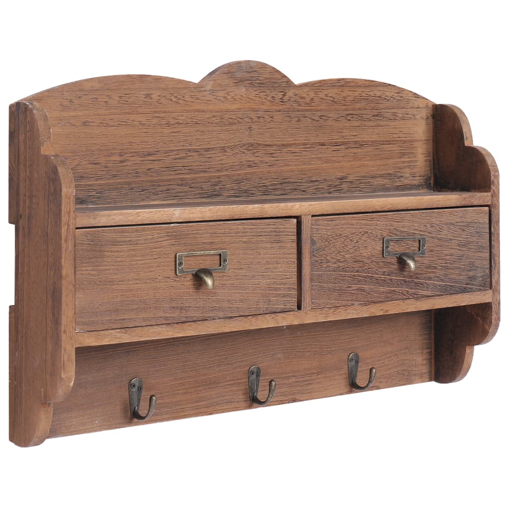 Wandkapstok 50X10X34 Cm Hout Bruin