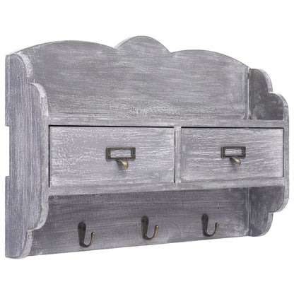 Wandkapstok 50X10X34 Cm Hout Grijs