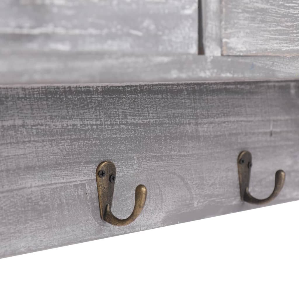 Wandkapstok 50X10X34 Cm Hout Grijs