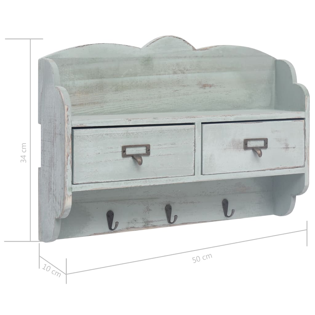 Wandkapstok 50X10X34 Cm Hout Groen