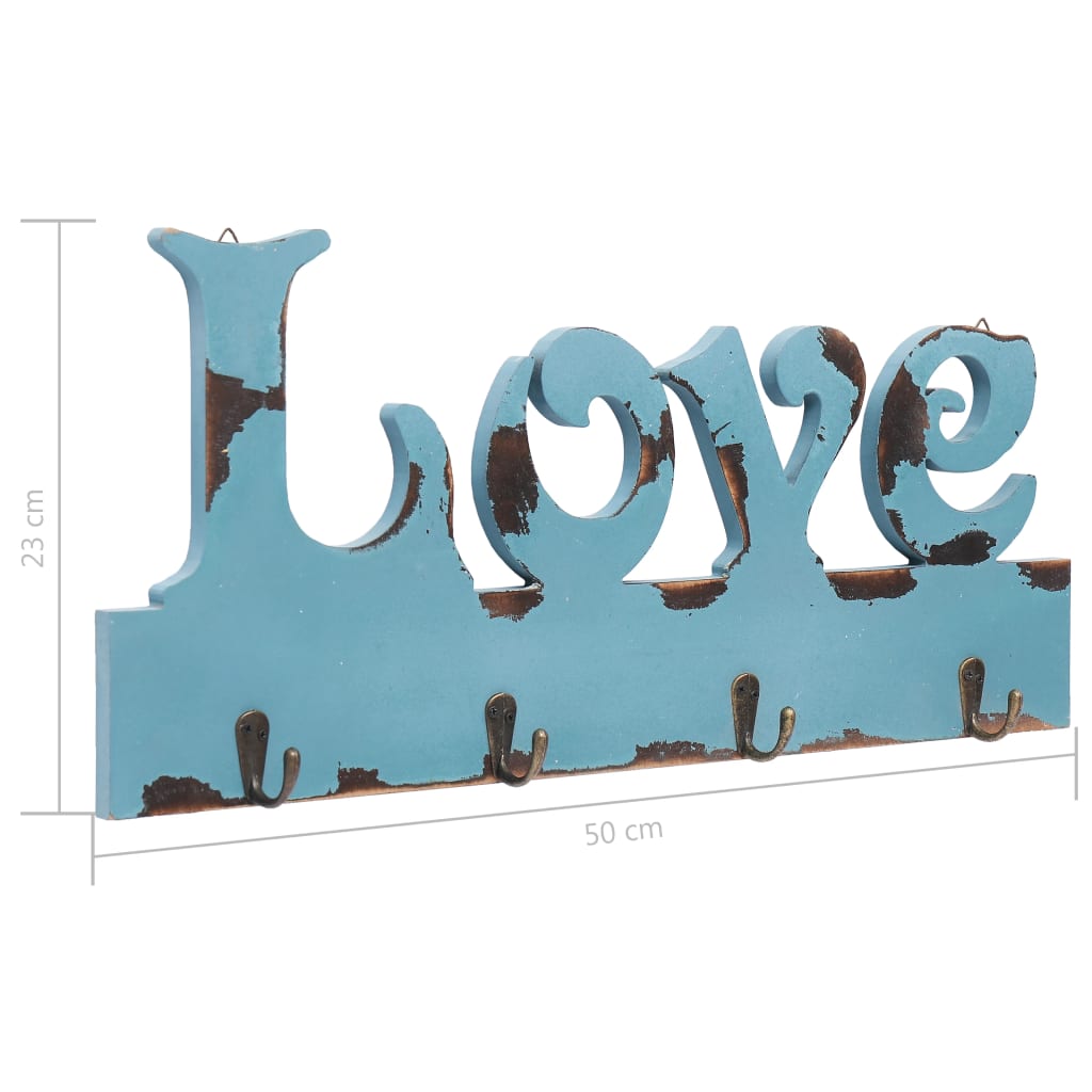 Wandkapstok Love 50X23 Cm