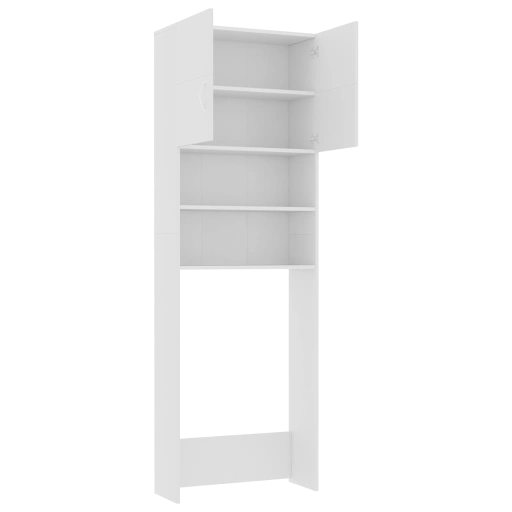 Wasmachinekast 64X25,5X190 Cm Bewerkt Hout Wit