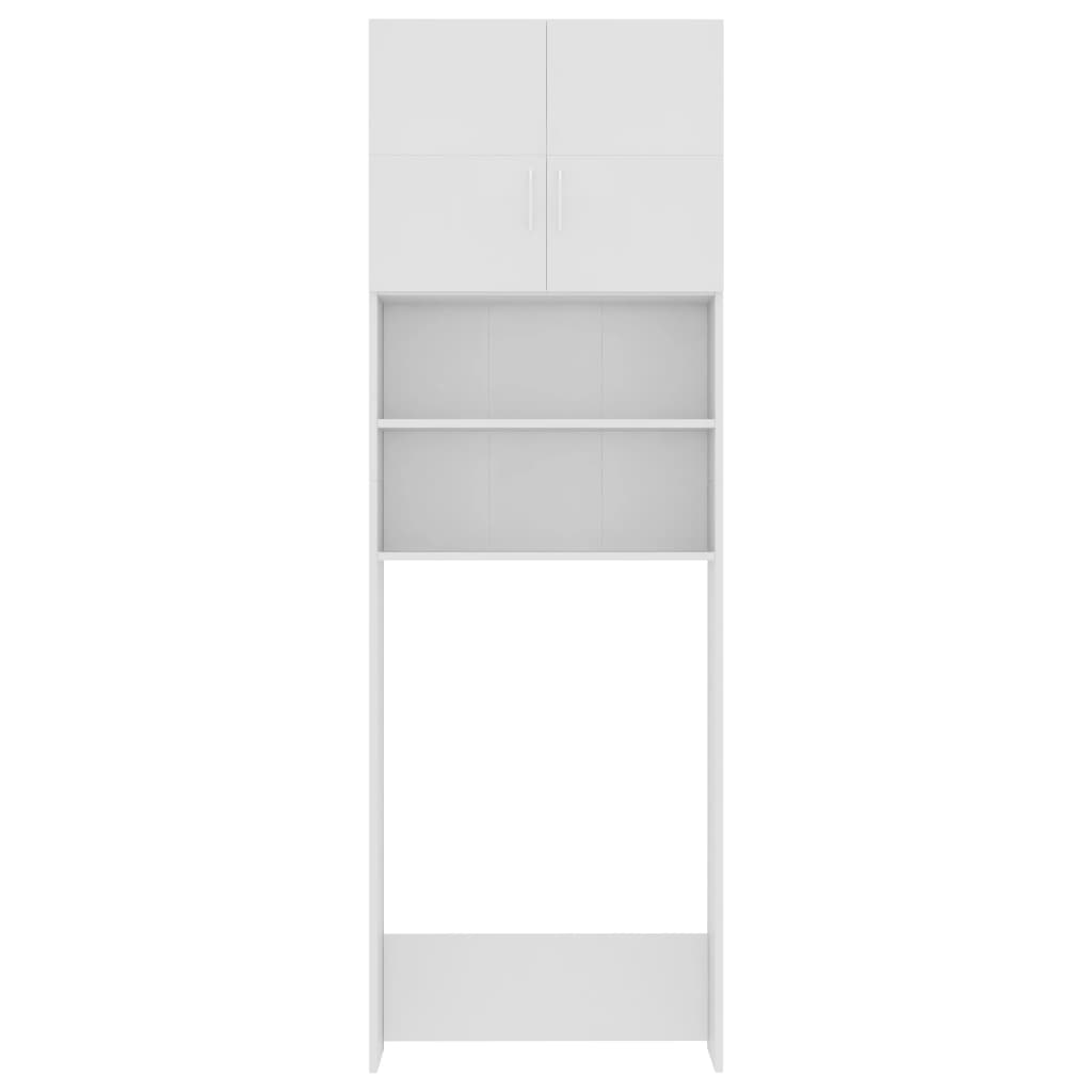 Wasmachinekast 64X25,5X190 Cm Bewerkt Hout Wit
