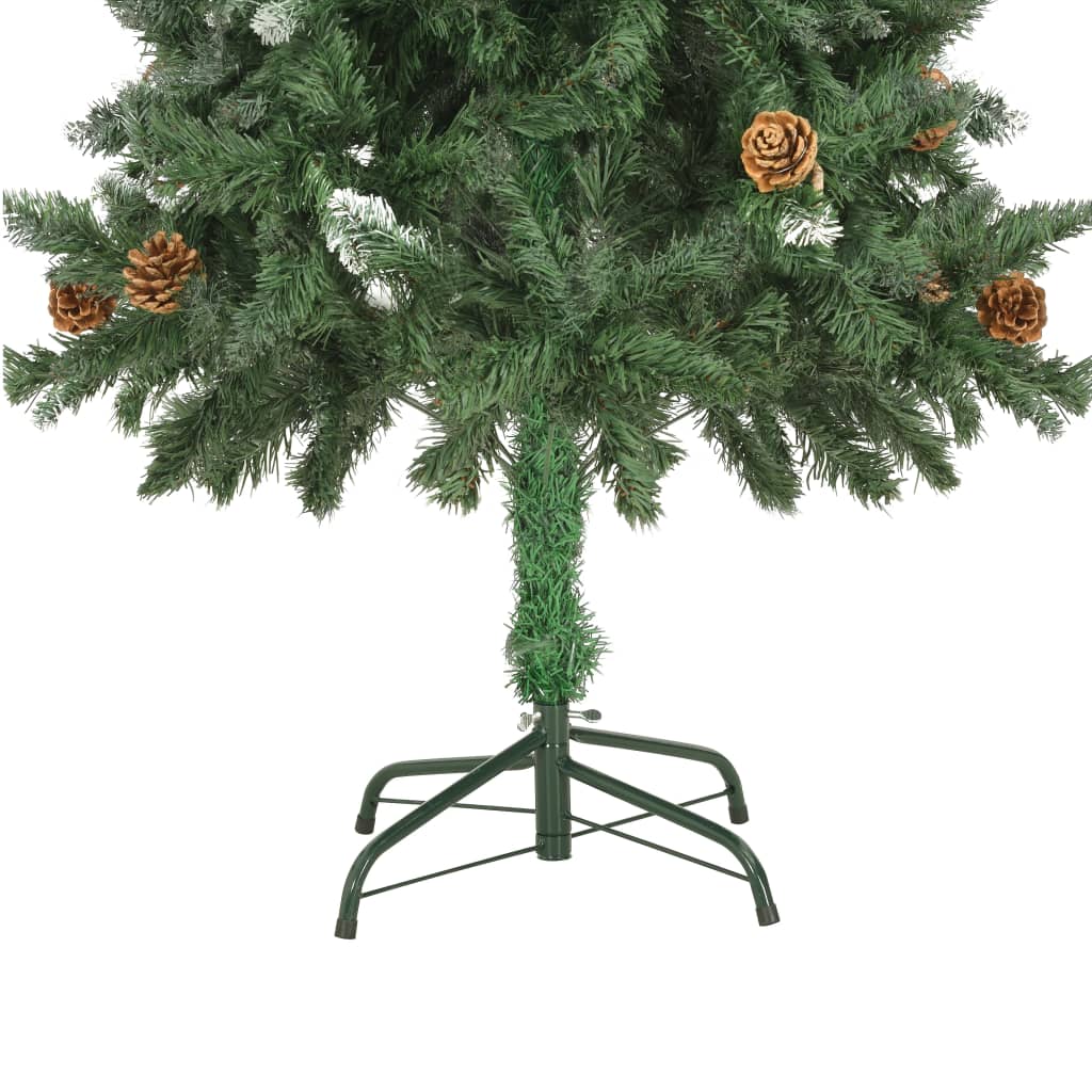 Kunstkerstboom Met Dennenappels En Wit Glitter 150 Cm