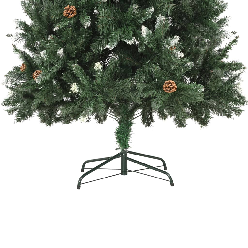 Kunstkerstboom Met Dennenappels En Wit Glitter 210 Cm