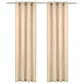 Gordijnen Met Metalen Ringen 2 St 140X225 Cm Katoen Beige