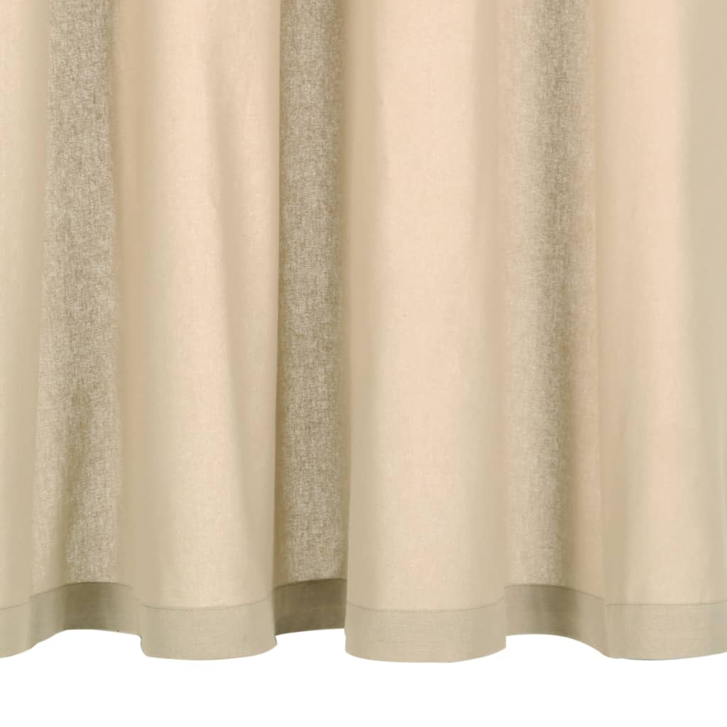 Gordijnen Met Metalen Ringen 2 St 140X245 Cm Katoen Beige