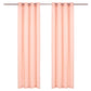 Gordijnen Met Metalen Ringen 2 St 140X225 Cm Katoen Roze