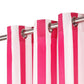 Gordijnen Met Metalen Ringen 2 St 140X225 Cm Stof Roze Streep