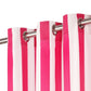 Gordijnen Met Metalen Ringen 2 St Streep 140X245 Cm Stof Roze