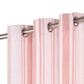 Gordijnen Met Metalen Ringen 2 St Streep 140X225 Cm Katoen Roze