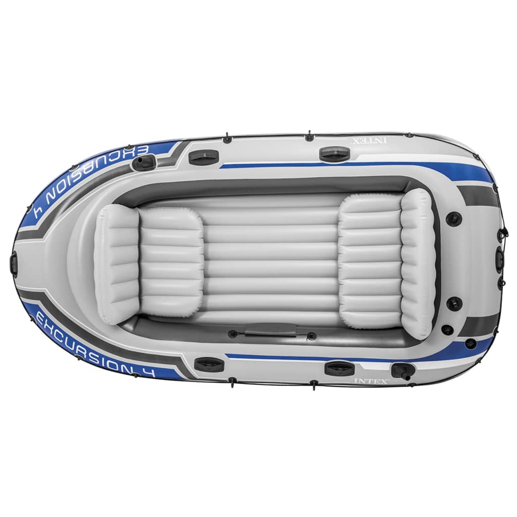 Intex Opblaasbootset Excursion 4 Met Trolling Motor En Beugel
