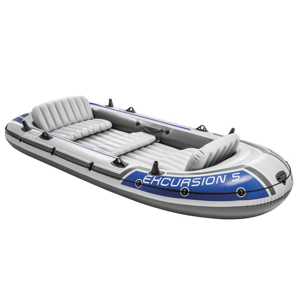 Intex Opblaasbotenset Excursion 5 Met Trolling Motor En Beugel