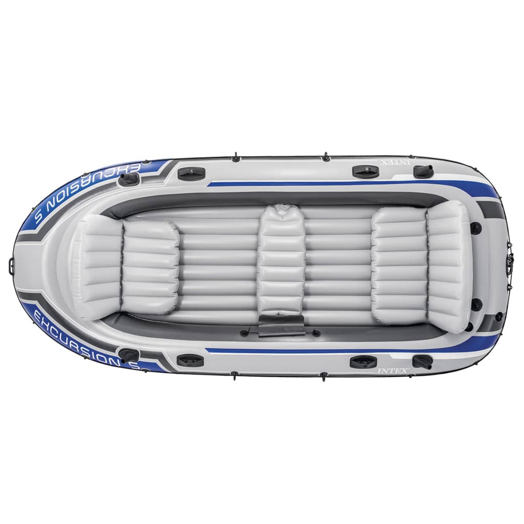 Intex Opblaasbotenset Excursion 5 Met Trolling Motor En Beugel
