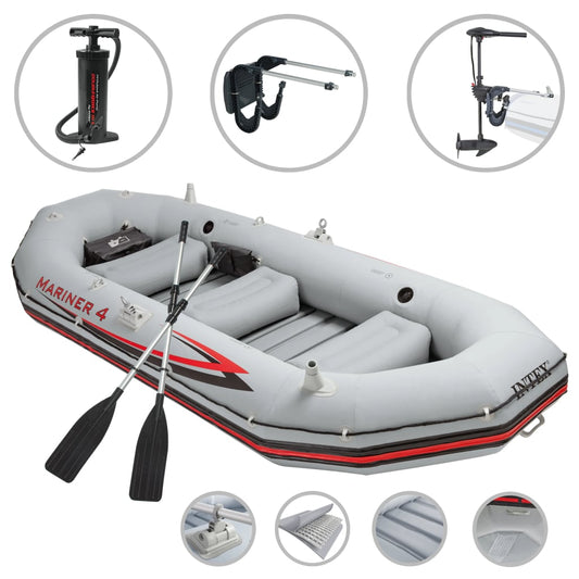 Intex Opblaasbootset Mariner 4 Met Trolling Motor En Beugel