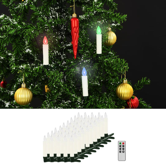 Led-Kaarsen Kerst Draadloos Met Afstandsbediening 50 St Rgb