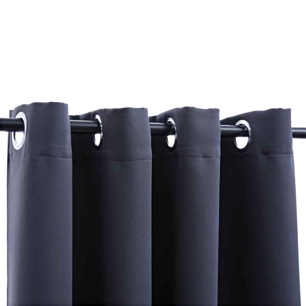 Gordijnen Verduisterend Met Ringen 2 St 140X225 Cm Antraciet