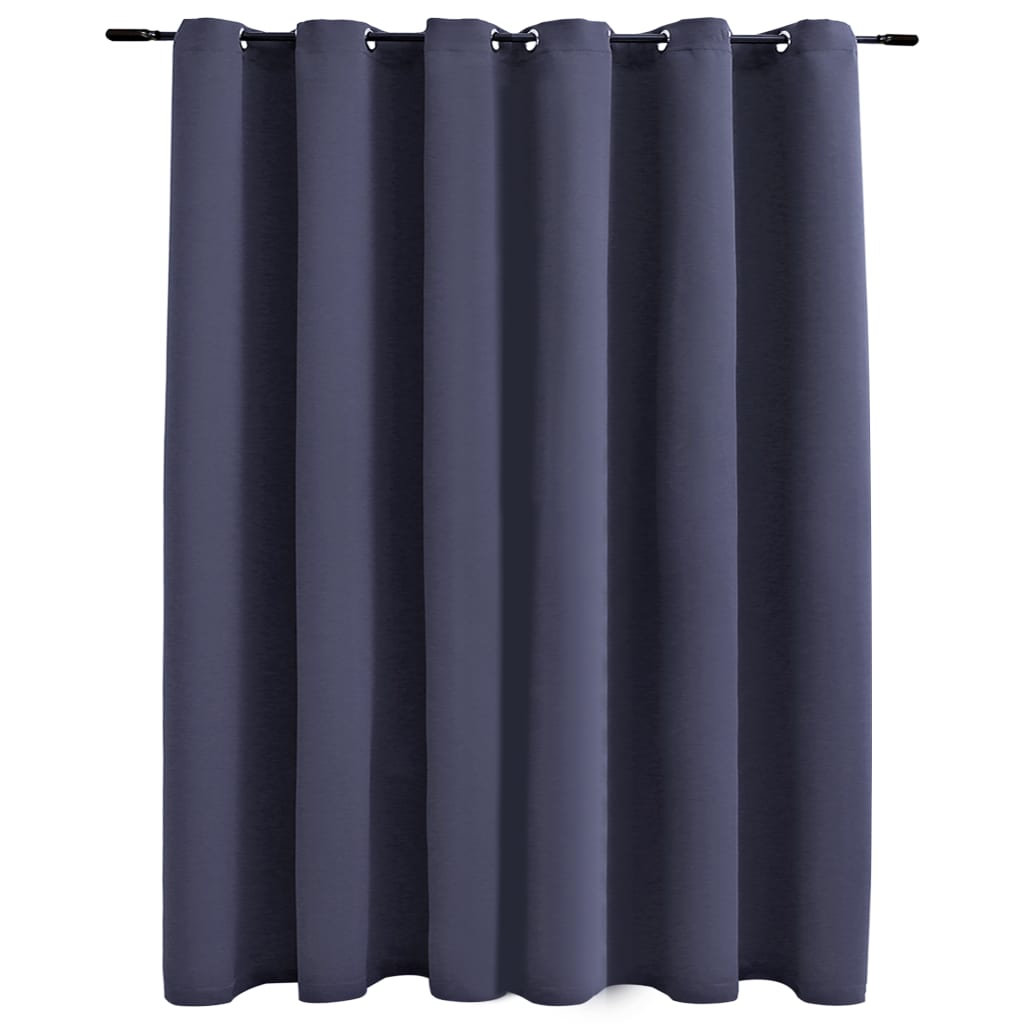 Gordijn Verduisterend Met Metalen Ringen 290X245 Cm Antraciet