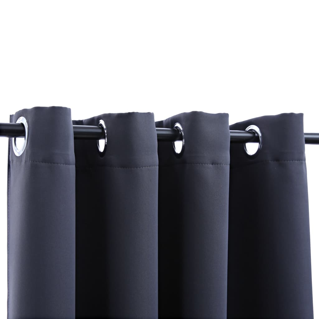 Gordijn Verduisterend Met Metalen Ringen 290X245 Cm Antraciet