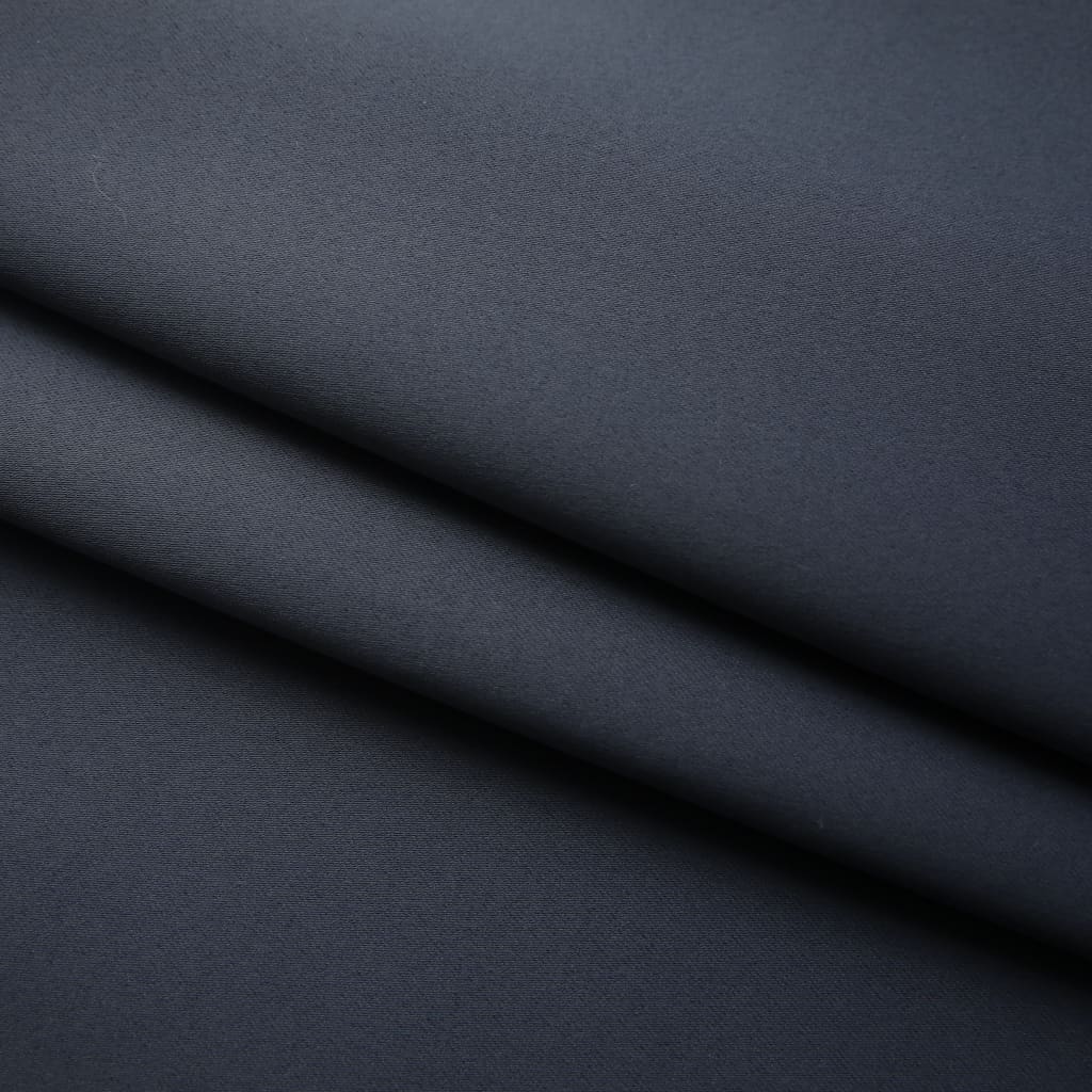 Gordijnen Verduisterend Met Haken 2 St 140X245 Cm Antraciet