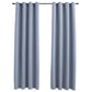 Gordijn Verduisterend Met Metalen Ringen 2 St 140X175 Cm Grijs