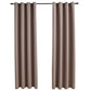 Gordijn Verduisterend Met Metalen Ringen 2 St 140X175 Cm Taupe