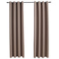 Gordijn Verduisterend Met Metalen Ringen 2 St 140X245 Cm Taupe
