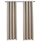 Gordijn Verduisterend Met Metalen Ringen 2 St 140X225 Cm Beige