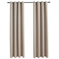 Gordijn Verduisterend Met Metalen Ringen 2 St 140X245 Cm Beige