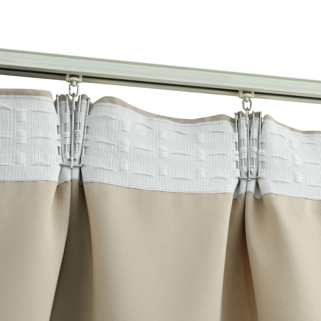 Gordijnen Verduisterend Met Haken 2 St 140X175 Cm Beige