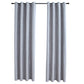 Gordijn Verduisterend Met Metalen Ringen 2 St 140X175 Cm Grijs