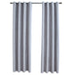 Gordijn Verduisterend Met Metalen Ringen 2 St 140X225 Cm Grijs