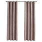 Gordijn Verduisterend Met Metalen Ringen 2 St 140X225 Cm Taupe