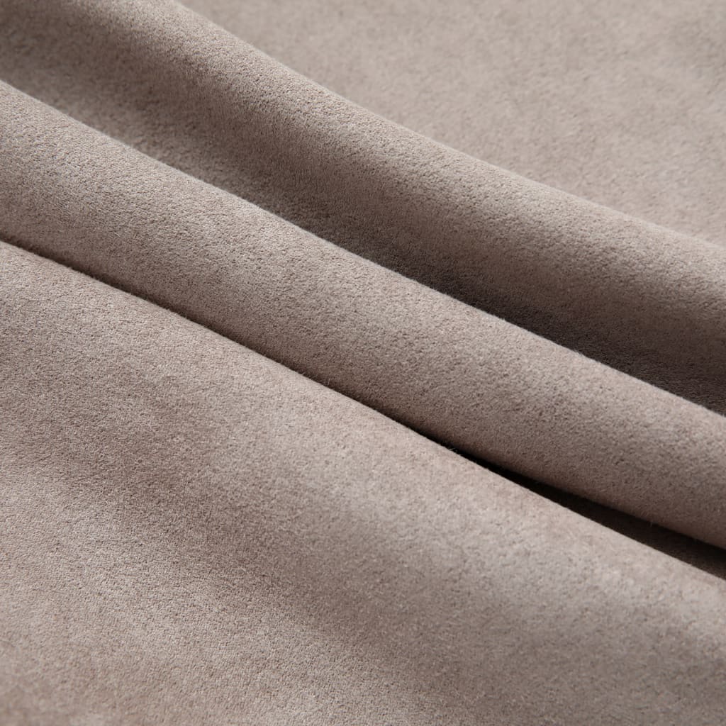 Gordijn Verduisterend Met Metalen Ringen 2 St 140X225 Cm Taupe